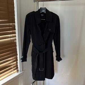 Donna Karan Elegant Black Trench Coat
